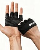 FitDA Guantes Gimnasio Hombre Mujer, Guantes Gym Transpirables y Antideslizantes – Guante Pesas para Fitness, Levantamiento de Pesas, Culturismo, Ciclismo, Ejercicio y Escalada - Negro