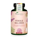 Vegavero Female Balance | Síndrome Premenstrual (PMS) y Acné Hormonal | Sauzgatillo (Vitex Agnus Castus), Acido Folico, Maca Roja, Magnesio | 180 Cápsulas | Sin Aditivos & Vegano