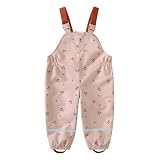 DAWILS Pantalon Impermeable para Niños y Niñas Unisex Flores Pantalones Intemperie Pantalón de Lluvia Bebé Niño Niña Ropa Impermeable 2 Años