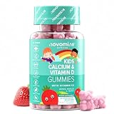 Calcio para Niños | con Vitamina D3 y K2 | 30 Gominolas | Novomins