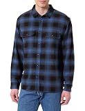 Vans Lawson - Camisa de Franela a Cuadros, Color Negro/Azul Marino, Talla L