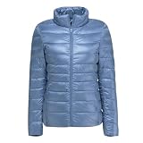Chaqueta Plumífero Ultraligero Mujer - Abrigo Plumas Cazadora Plegable - Down Jacket Plumíferos Ligeros - Azul S