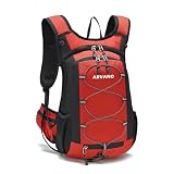 Arvano Mochila de Ciclismo MTB, 15L Ligera Mochila Bicicleta Montaña para Hombre Mujer Bici, Esqui, Correr, Senderismo, Moto Enduro, Trail Running (Rojo)