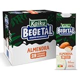 KAIKU BEGETAL Bebida de Almendra Pack 6 x 1 L, Vegana, Sin Gluten ni Azúcar | Bebida 100% vegetal, sin azúcares añadidos, vegana y sin gluten. Baja en calorías. Ideal para café y recetas.