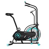 Cecotec Bicicleta Estática Drumfit CrossFit 2000 Eolo. Resistencia al Aire, Ventilador 42cm Diámetro, Sillín Ajustable Verticalmente, Pantalla LCD, Pedaleo Bidireccional, Soporte Dispositivos