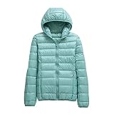 Plumifero Ultraligero Mujer Chaqueta Plumas Ligeros Mujer Capucha Invierno Plumífero Ligero Anorak Mujer Plumon Down Puffer Jacket Plumiferos Abrigo Cazadora Pluma Mujer Plumones Acolchado Azul L