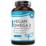 Nutravita Omega 3 Vegano 2000mg - 600mg DHA y 300mg EPA - 60 Cápsulas | 1 Mes - Corazòn, Función Cerebral & Visiòn (EFSA) Vegan Omega 3 Capsulas - Omega3 Suplementos - Hombres & Mujeres