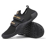 ZHENSI Zapatos De Peso Muerto, Zapatos De Levantamiento De Pesas En Cuclillas Hombres Mujeres Zapatos De Entrenamiento Cruzado Descalzos para Gimnasio En Interiores,Negro,43 EU