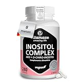 Inositol 240 Cápsulas para 8 Meses, Myo-Inositol + D-Chiro-Inositol. Apoya el Balance Femenino y PCOS. Vitamina B6, B9 & Cromo - Vegano, Sin Aditivos. Fabricado en Alemania