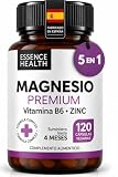 Magnesio Premium Complex 5 en 1 | Bisglicinato y Citrato | 120 Cápsulas