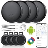 Android Smart Tag, Tracker Compatible con Google Find Hub App (Sólo Android), Localizador Bluetooth, Rastreador para Llaves, Cartera, Equipaje, Impermeable IP68, 4 Negro