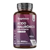Ácido Hialurónico 600mg por Porción - 120 Cápsulas Veganas de 500-700 KDA | Ingredientes de Origen Natural, Sin OGM ni estearato de magnesio, para 4 Meses de Suministro