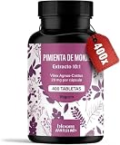Pimienta de Monje (Vitex Agnus-Castus) – 400 Tabletas – 20 mg | Más de 1 Año de Suministro – Extracto 10:1 de Sauzgatillo 20 mg – Vegano