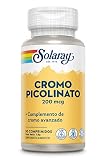 Solaray Chromium Picolinate 200mcg | Picolinato de Cromo | 50 Tabletas