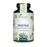 Vegavero Próstata | Saw Palmetto 5600 mg | 180 Cápsulas | Con Extracto de Calabaza, Ortiga Verde, Zinc y Selenio | Salud Vías Urinarias | Vegano y Sin Aditivos