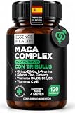 Maca Andina Negra Complex | Tribulus, Ginseng y L-Arginina | 120 Cápsulas | Equilibrio hormonal, energía y vitalidad, rendimiento físico, concentración, Ginkgo Biloba, Zinc, Vitaminas, vegano, 4 meses