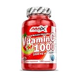 Amix Vitamina C 100 Caps, 1000MG por cápsula, enriquecida con escaramujo, ayuda a reforzar y mantener el sistema inmune.
