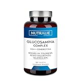 Glucosamina Condroitina y MSM Colágeno con Ácido Hialurónico Boswelia Selenio y Zinc, Glucosamin Complex Nutralie 120 Cápsulas