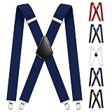Aomig AUYAO Tirantes Hombre, 35mm Doble Clip, X Forma 76-117cm