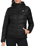 MoFiz Chaqueta de Pluma Ligero Mujer Chaqueta de Plumón Invierno Cálido Plumiferos Abrigo Antiviento con bolsillo EU XL