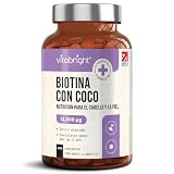 Biotina para el Cabello, Piel y Uñas | Alta Dosis 12.000 µg Pastillas | Suministro para 1 Año | B7 Vitaminas para el Pelo, Anticaida y Crecimiento Cabello | Mujer y Hombre | VitaBright Biotin