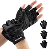 Fitgriff® Guantes Gimnasio Hombre y Mujer (Acolchado) - Accesorios para Gym, Fitness, Entrenamiento y Levantamiento de Pesas (8, Camo-Black)