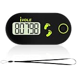 Flintronic Mini 3D Pantalla Podómetro Deportivo Portátil con Cordón de Clip, Seguimiento de Pasos en Tiempo Real, para Niños/Hombres/Mujeres/Ancianos