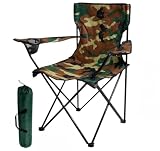 COSHANO Sillas Plegable Camuflaje para Play, Camping, Pescador, Pesca, Director, Campamento con portavasos portátil, Senderismo, Viajes, Picnic, 120kg, con Bolsa de Transporte.