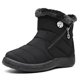 Hsyooes Botas Mujer Nieve Botines de Invierno Impermeable, Negro A, 41EU