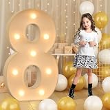 Números LED gigantes de 120 cm - 4 pies, señal de marquesina de mosaico iluminada, lámparas de números LED para San Valentín, cumpleaños, Navidad, Año Nuevo