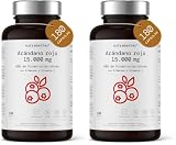 Arándano Rojo Americano 15000mg para Cistitis y Tracto Urinario | 180 cápsulas veganas | Alta dosificación 40% en proantocianidinas | con D-Manosa y Vitamina C | nutrabetter® (Paquete de 2)