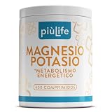 Potasio y Magnesio PiùLife, 400 Comprimidos | Suplemento para el Cansancio y la Fatiga, Recuperador Muscular, Sistema Nervioso, Equilibrio de Electrolitos, Sales Minerales