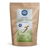Ekopura Caseína Ecológica en Polvo, Micelar, 78% Proteína, 500 g | Un ingrediente y nada añadido: 20 raciones por bolsa, batido cremoso para la noche en agua o leche, sin sabor