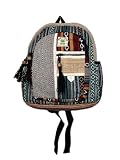 HCZ Mini Mochila De Cáñamo y Algodón Estilo Hippie Hecha a Mano en Nepal Multicolor (multicolor 2)
