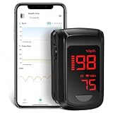 Oxímetro de Pulso Bluetooth JKS50CL - Pulsioxímetro de Dedo con App iOS/Android, Monitor SpO2/Pulso/PI con Pantalla OLED, Medición Rápida 8s, Alarma Personalizable, Incluye Pilas y Cord￳n