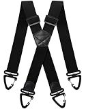 Gucass Tirantes para Hombre Forma en X, Ancho 3,8 cm | Longitud Ajustable | Hebilla Giratoria 360°, para Pantalones Extrafuertes Tallas Grandes Unisex