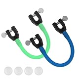 2 Pzs Conector de Punta de Esquí, Conector de Esquí con 4 Espaciadores Ayuda para el Entrenamiento de Esquí Equipo de Entrenamiento de Esquí para Niños Principiantes (Verde Claro, Azul)