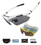 ROCKBROS Gafas Polarizadas con 5 Lentes Intercambiables Para Ciclismo | Gafas Protección UV400 y Antiviento para Hombre Mujer, Ideal Para Running y Otros Deportes Al Aire Libre
