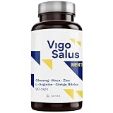 TESTOSTERONA Hombre - Potenciador Masculino - Más Duración + Fuerza + Energía - Maca, Tribulus Terrestris, Ginseng, L-Arginina, Ginkgo Biloba y Zinc - Alta Dosis - Vigosalus 90 Cápsulas