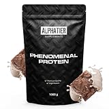 Alphatier Phenomenal Proteína en Polvo con Aminoácidos - Chocolate Brownie 1kg - 72% de Proteína - Protein Powder Brownie de Chocolate - Proteína de Soja con EAA - sin Gluten + sin Lactosa