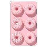 WEGLOK Moldes de Silicona para Dónut, 6 Cavidades Donut Bandeja Antiadherente Bandeja, Molde para Pasteles, para Hornear, para Donut, per Magdalenas Gelatina Galletas, 260 ° C Resistente al Calor