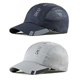 AYPOW 2 Packs Gorra de BéIsbol de Secado Rápido Deportiva Hombre, Gorra Running de Protección Solar Transpirable Unisex, Gorras de Verano Malla Ligera Plegable Sombreros de Verano con Hebilla