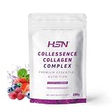 HSN Colágeno Hidrolizado y Magnesio (Malato Citrato Bisglicinato) en Polvo Collessence Colágeno Complex | Frutos Rojos 500g | No Incluye Dosificador | No-GMO, Sin Gluten ni Lactosa ni Pescado