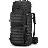 LZAQHMT Mochila Táctica 75 L Mochila Militar Grande Mochila con Funda Lluvia Sistema MOLLE | Unisex para Acampar Senderismo Montañismo Excursionismo Desplazamientos Diarios Pesca Caza(Black)