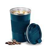 Smarthers Termo Cafe o Te - Taza Termo Cafe para Llevar, Vaso Termico con Mantenimiento de Frío y Calor 4-6 Hrs, Taza Termica de Acero Inoxidable Bpa Free, Vaso Cafe para Llevar, Vaso Termico Cafe