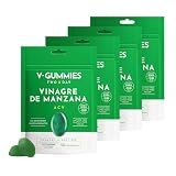 V Gummies Gominolas de Vinagre de Manzana con Vitamina C y Pectina | Apple cider vinegar gummies sabor natural a manzana, con vitamina C y pectina, veganas y sin gluten. 50 unidades (Pack 4)