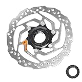 Yongness Rotor de disco de freno con bloqueo central de bicicleta de 160mm compatible con disco de freno Shimano SM-RT10 con cubierta de bloqueo, adecuado para bicicletas de carretera, MTB, BMX