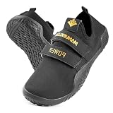 MANUEKLEAR - Zapatillas para hombres y mujeres, para entrenamiento en gimnasio, peso muerto, levantamiento de pesas, sentadillas, fitness, minimalistas, Negro obsidiana, 9.5-10
