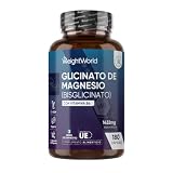 Glicinato de Magnesio 1432mg con Vitamina B6-180 Cápsulas Veganas | 3 Meses de Suministro - Aporta 200mg de Magnesio Puro, Sin OGM ni Estearato de Magnesio