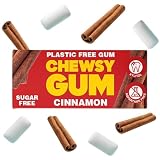 Chewsy Cinnamon (canela) Chicle natural sin plásticos, azúcar ni aspartamo, 100% xilitol, vegano, 15 g (paquete de 12 cajas, 120 chicles)